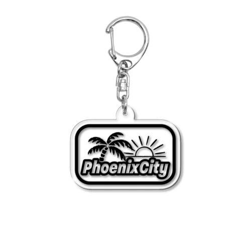 Phoenix City(モノクロ) Acrylic Key Chain