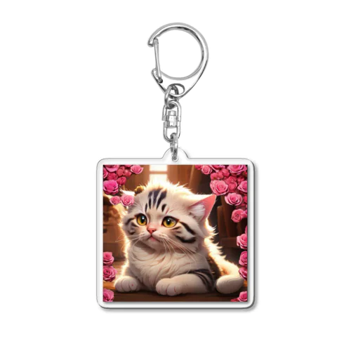 Roseにゃんこ Acrylic Key Chain