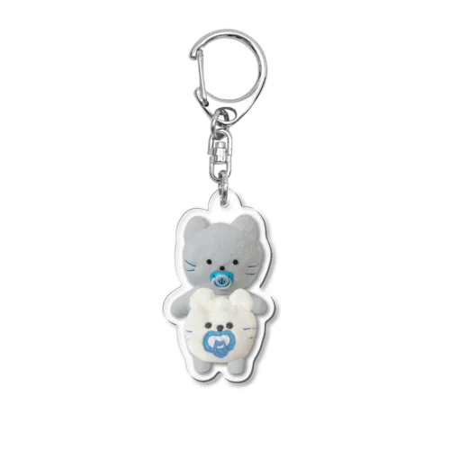 ニャンべびぃ クマべびぃ 共存アクキー Acrylic Key Chain