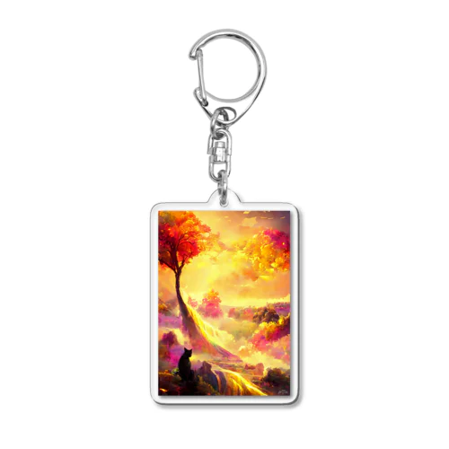 虹色宝蛙0858-縦長A4サイズ Acrylic Key Chain