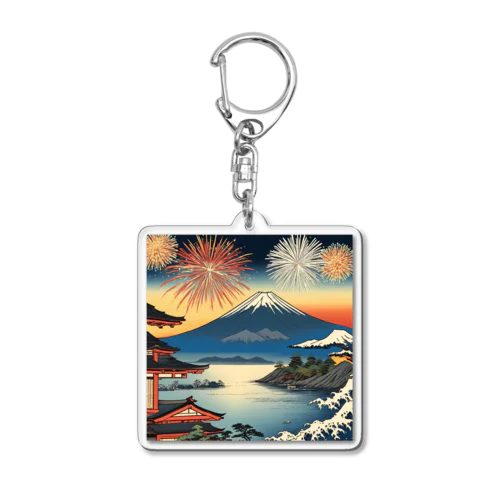 日本の風景、夏の風物詩、花火　Japan in summer、HANABI Acrylic Key Chain