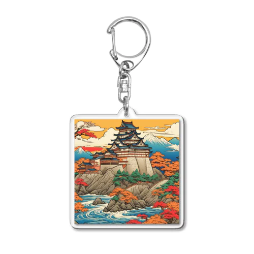 日本の風景、お城　Japanese castle Acrylic Key Chain