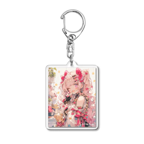 ゆめかわ☆キッチンでクッキングしてる女の子♡byうたたんaiアート Acrylic Key Chain