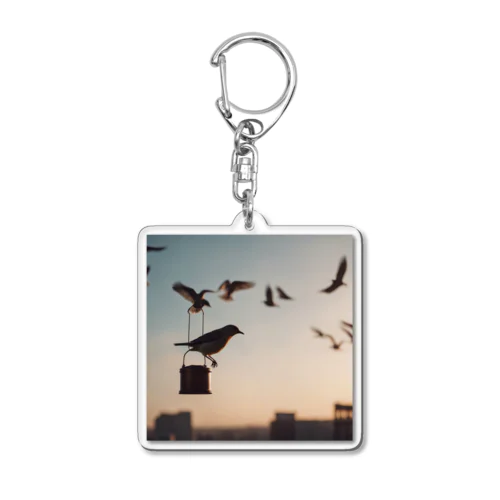 夕方の鳥 Acrylic Key Chain