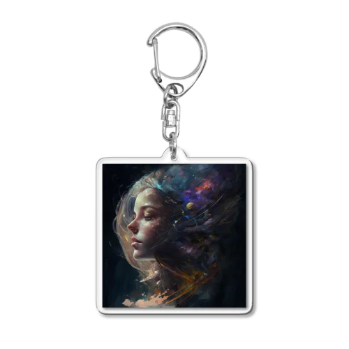 少女に広がる幻想的な宇宙 Acrylic Key Chain