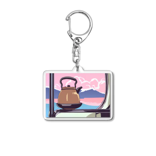 車窓とヤカン Acrylic Key Chain