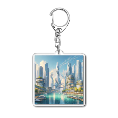 未来の都市 Acrylic Key Chain