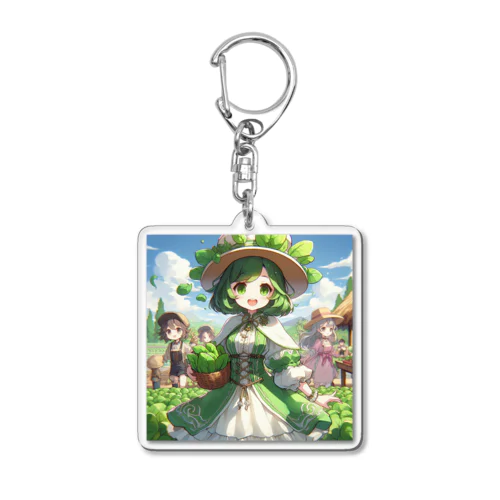 ほうれん草をモチーフにしたアニメキャラクター「スプリナ」 Acrylic Key Chain