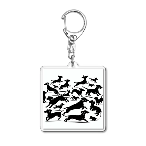 ミニチュアダックスフンドの運動会 Acrylic Key Chain