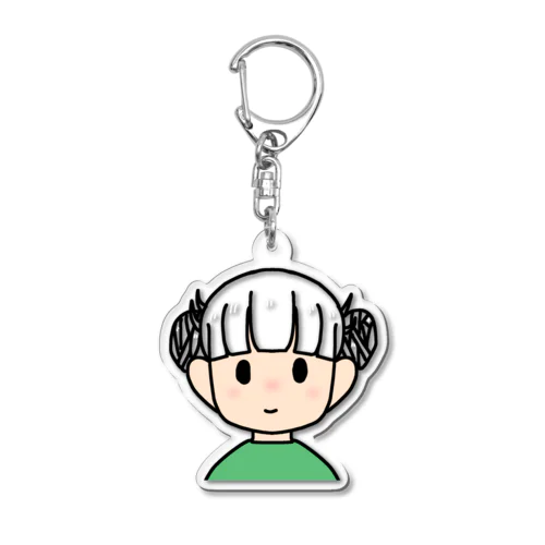 髪色自在な女の子（ツインお団子） Acrylic Key Chain