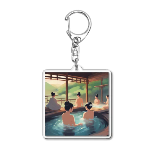 江戸時代温泉地での湯治客 Acrylic Key Chain