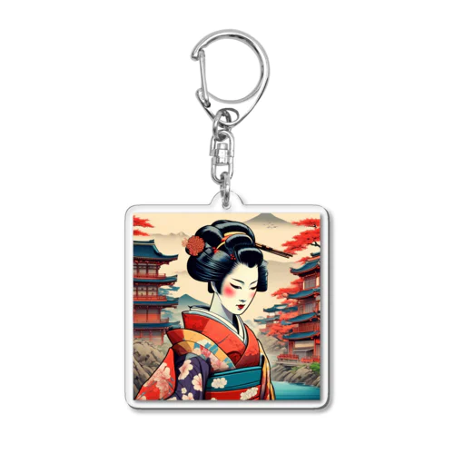 日本の風景:舞妓さん、Japanese scenery:MAIKO Acrylic Key Chain