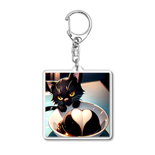 バレンタインに黒猫のチョコレートボムはいかが？ Acrylic Key Chain