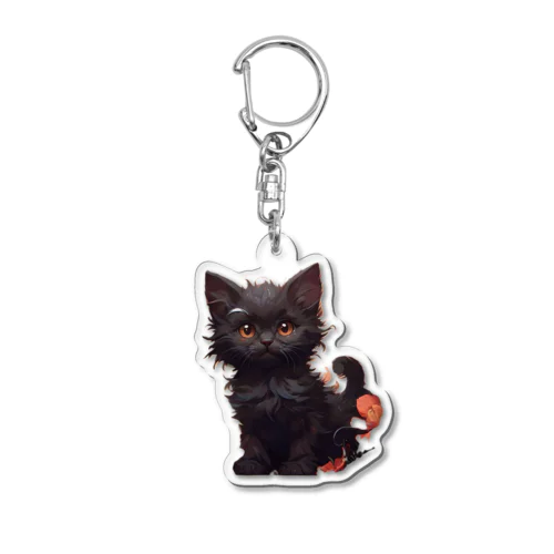 黒猫イラスト Acrylic Key Chain