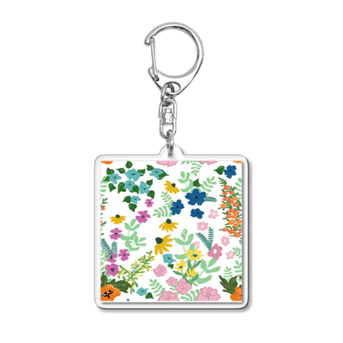 爽やか花柄 Acrylic Key Chain