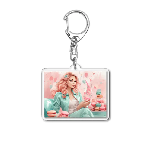 Macaron Girl Acrylic Key Chain