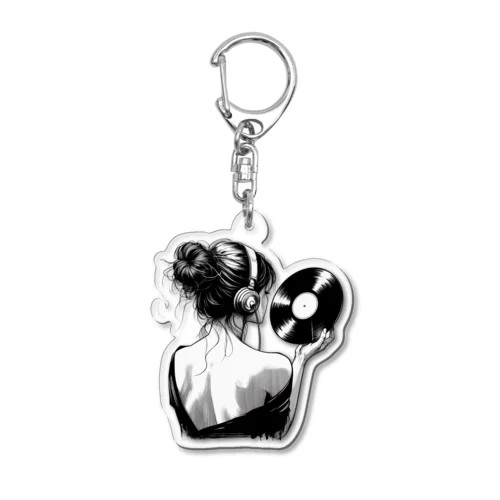 女性レコード Acrylic Key Chain