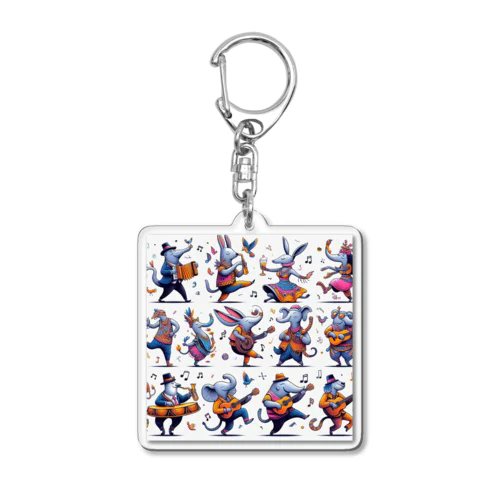 踊る動物 Acrylic Key Chain