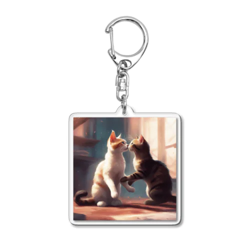 2匹の猫 Acrylic Key Chain