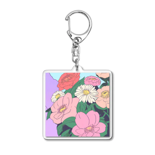 花に囲まれた日常 Acrylic Key Chain