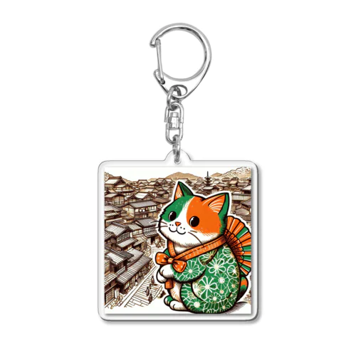 おのぼり猫ベエ Acrylic Key Chain