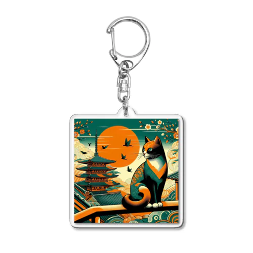 着物猫シリーズ Acrylic Key Chain