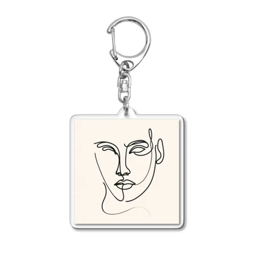 線画の人 Acrylic Key Chain