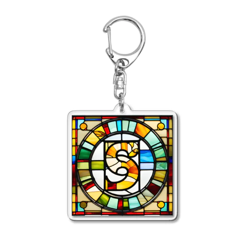 stained glass S Acrylic Key Chain