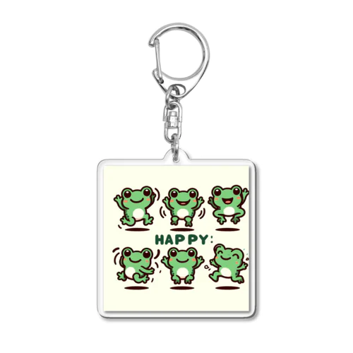 HAPPYカエル踊り Acrylic Key Chain