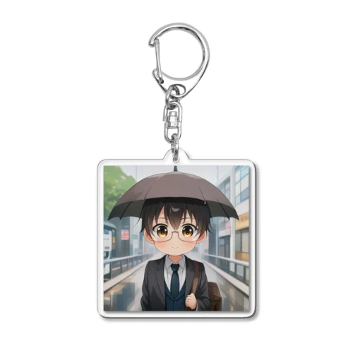 雨の日通勤＠サラリーマン Acrylic Key Chain