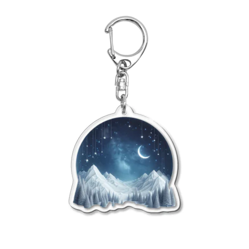 幻想的な冬の夜 Acrylic Key Chain