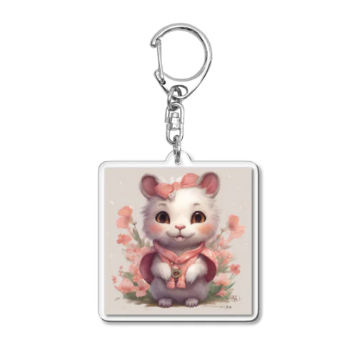 ふわふわキュートな表情のネコちゃん Acrylic Key Chain