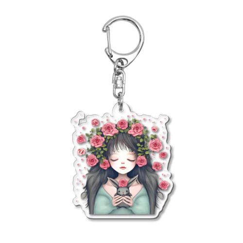 少女とウサギの薔薇物語 Acrylic Key Chain