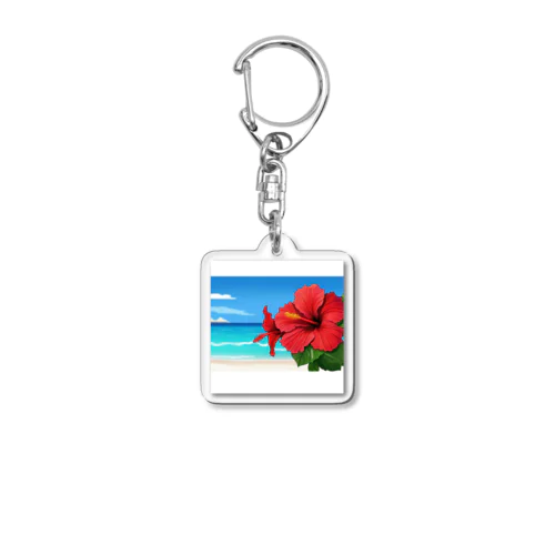 ハイビスカス　リゾート　🌺　🏝️ Acrylic Key Chain