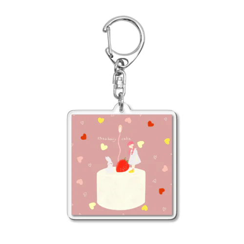 strawberry cake Acrylic Key Chain