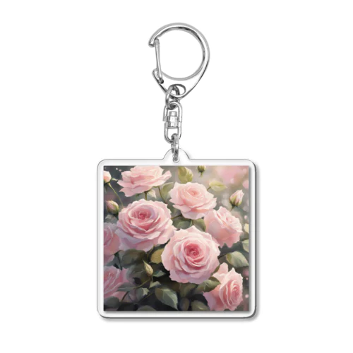 ペールピンクのバラの花束 アクリルキーホルダー