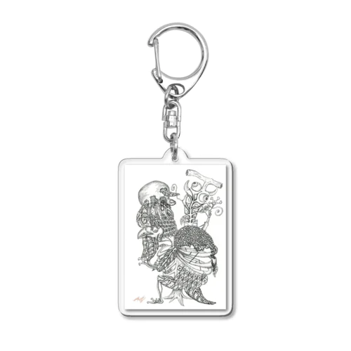 『根古水ヒメの妖カイ画』10.カッパ Acrylic Key Chain