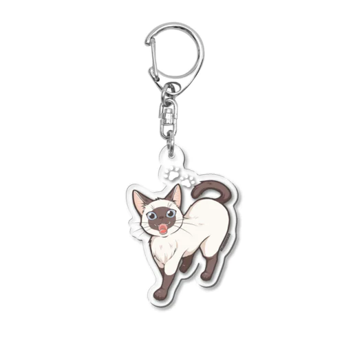 猫・UCHINOKONYAN【シャム】 Acrylic Key Chain