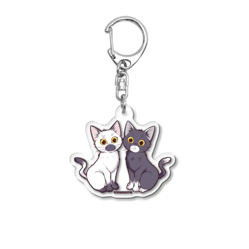 猫・UCHINOKONYAN【オセロ】 Acrylic Key Chain