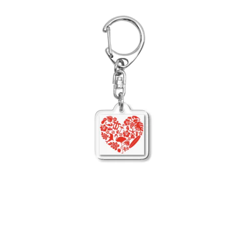 Hawaiian Heart Acrylic Key Chain