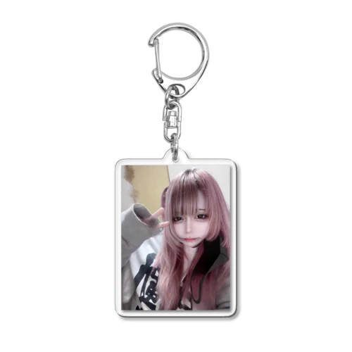 ピンク髪ピース(*^^)v Acrylic Key Chain