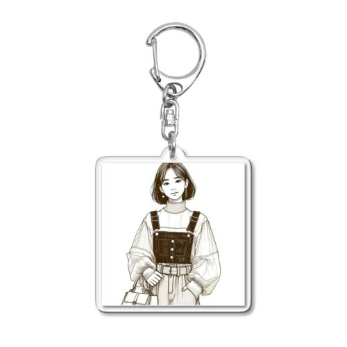 線画の人 Acrylic Key Chain