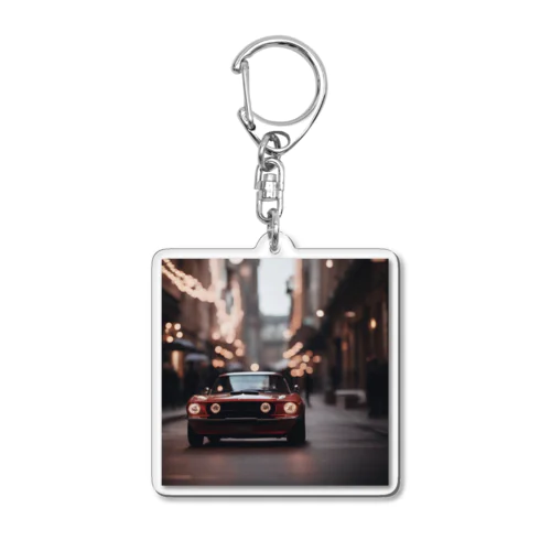 車とネオン Acrylic Key Chain