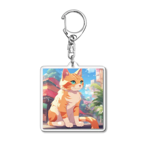 窓辺に佇む、かわいらしい猫ちゃんの姿🐱✨ Acrylic Key Chain