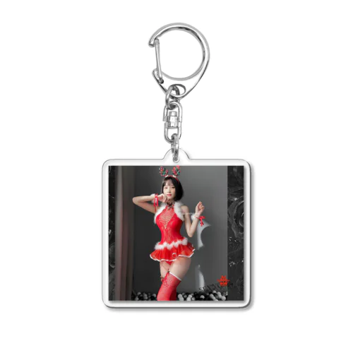 Women Femme Ruffle Hollow Out Teddy Bodysuit Bows Stocking Red Christmas Victorias Secret Acrylic Key Chain