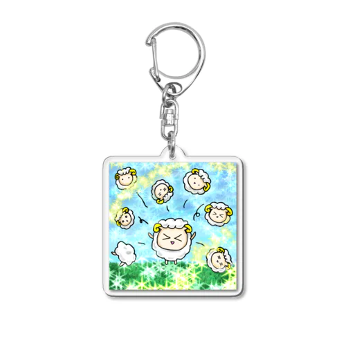 ハッピー羊 Acrylic Key Chain