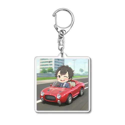 オープンカーでウィンク＠サラリーマン Acrylic Key Chain