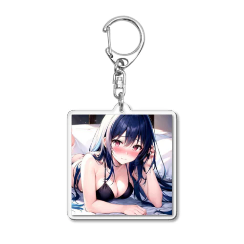 黒いビキニの女の子2（青髪Ｖｅｒ．） Acrylic Key Chain