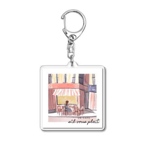 CAFE TIME Acrylic Key Chain