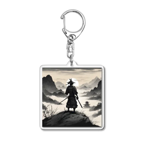 戦に敗れた武士が佇む風景画4 Acrylic Key Chain